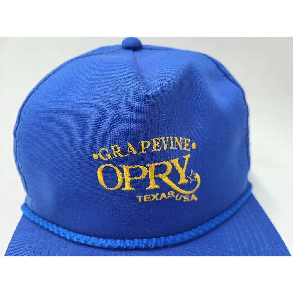 Vintage‎ Grapevine Opry Texas USA Outdoor Cap YoungAn Rope Snapback Hat Men Blue